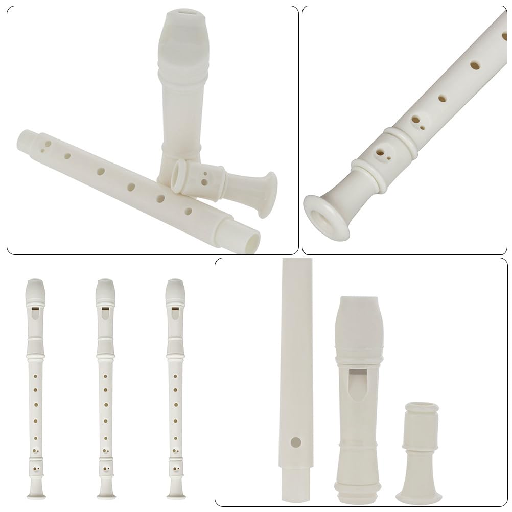 UPKOCH Clarinettes Enfants 8 Trous Ensemble 4 Instruments À Vent En RéSine LéGer Compact Pour Pratique Musicale DéButants Avec BâTon De Nettoyage