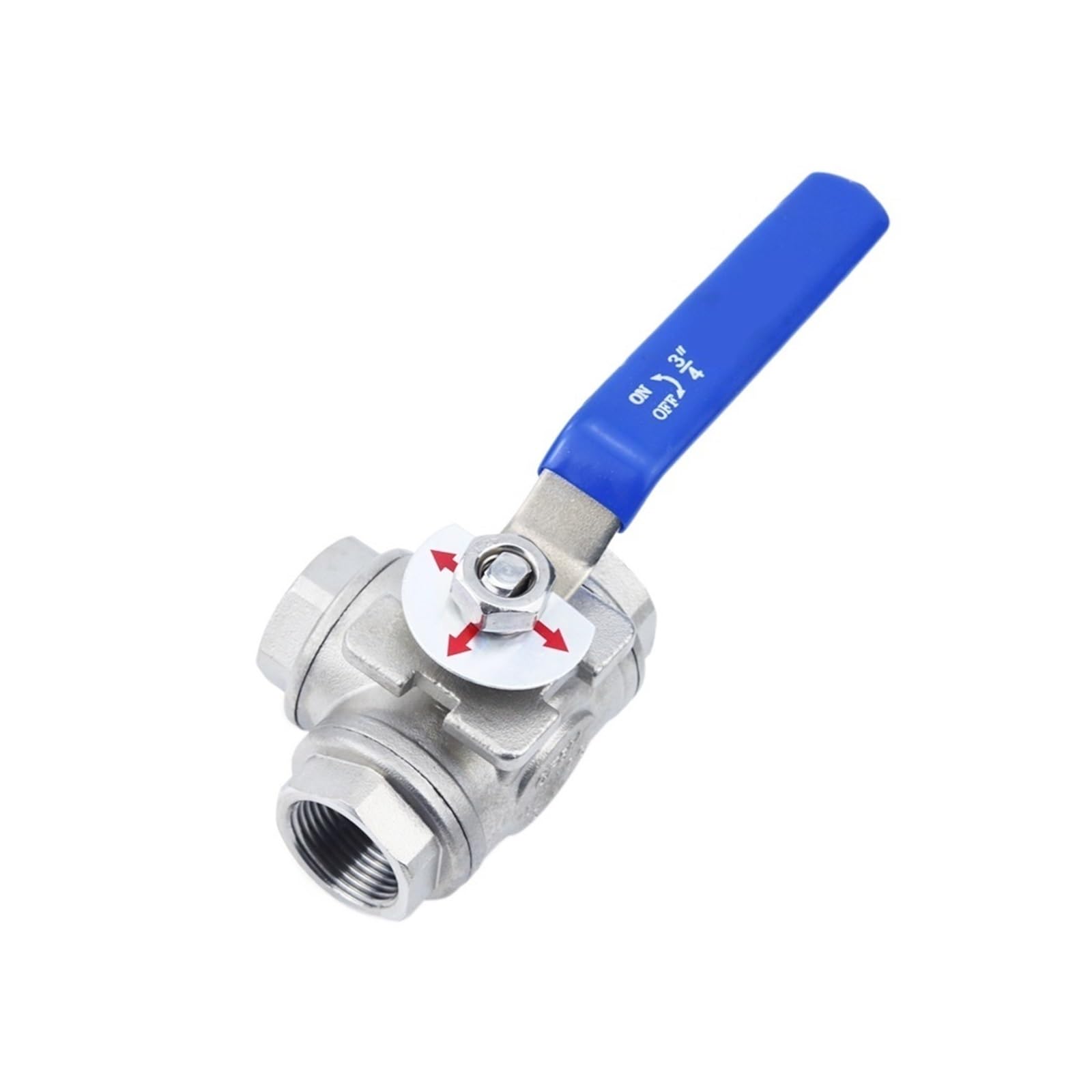 Ball valve, Trójdrożny zawór kulowy DN15 DN20 ze stali nierdzewnej gwint męski T/L typ 1/2 "3/4" do wody, oleju, powietrza, gazu,for Gas, Oil, Liquid, Water(DN20,L type)