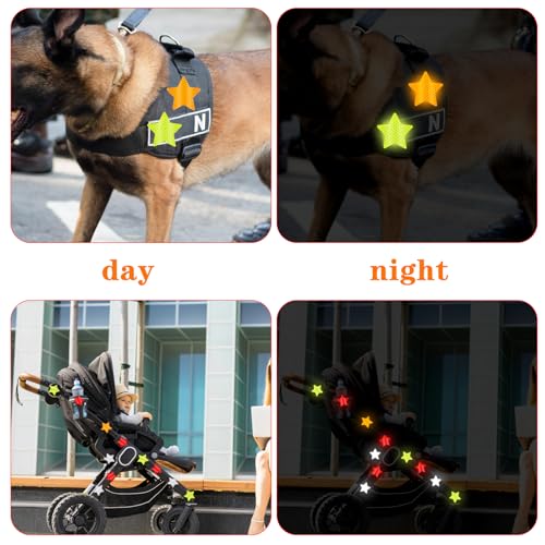 Image of Ymapinc 40Pcs Star Shape Reflective Stickers, Warning Safety Reflector Stickers for Kids, Waterproof Safety Helmet Stickers for Vehicles, Bicycles, Motorcyclesc and Construction Workers