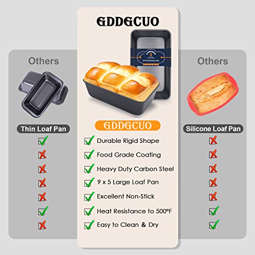 Gddgcuo Loaf Pan Set, 9 X 5 Inch Heavy Carbon Steel Bread Pan, Non-Stick Loaf Baking Pan For Baking Bread, Meatloaf And Banana Bread, 2 Pack #TOP2