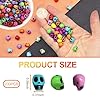200 Pièces Perles de Tête de Mort Halloween Figurines de Squelette Perle Crânes Miniatures Perles D'Espacement de Couleurs mélangées pour Bracelet Collier DIY Fabrication de Bijoux (Type 1) #2