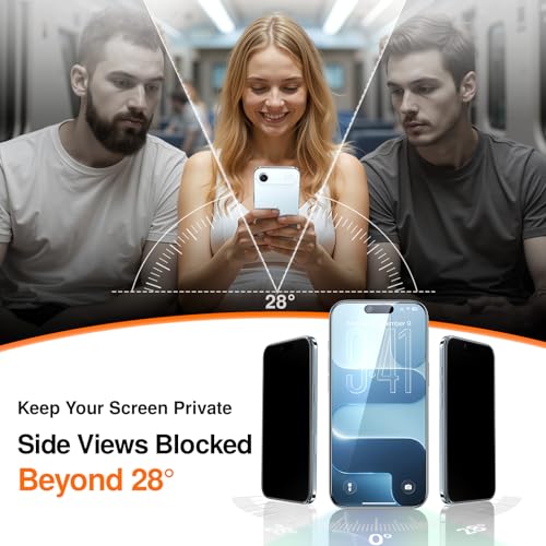 Image of SMARTDEVIL 2 Pack Privacy Screen Protector for iPhone Air, Anti-Spy Tempered Glass Film, 9H Hardness Military Grade Shatterproof, Easy to Install, Auto Bubble-Free and Dust-Free Box, Case Friendly
