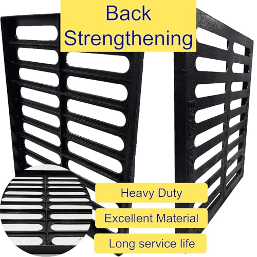 Image of Cast Iron Drain Grate, Driveway Channel Cover 20x16 in A-Class | Heavy-Duty Outdoor Trench Drainage, Black Rectangle Metal Sewer Cover for Garage, Yard, True 19.7x15.7