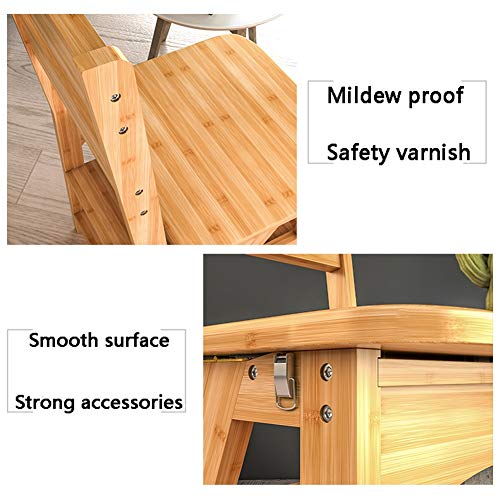 Taburete plegable de madera noble con 4 niveles de almacenamiento 7