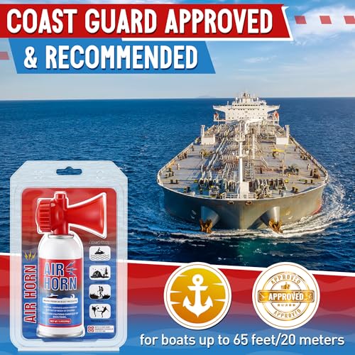 image for HappyAlley 2 Pack Large Air Horn for Safety 3.5oz, 122dB Very Loud Mar