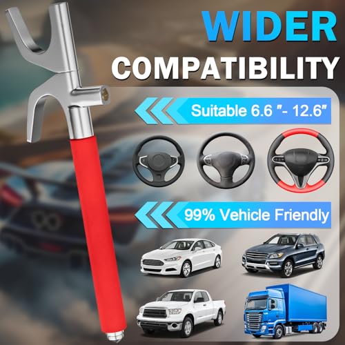 MONOJOY Steering Wheel Lock - Adjustable Antitheft Car Device Locks, Universal Volante Prevention Accessory, with 3 Keys and Escape Hammer for Truck SUV Van Security, Vehicle Immobilizer System by MONOJOY - Image 6