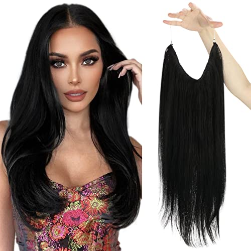 14inch Natural Black Halo Hair Extensions 80g/Set