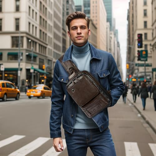 Image of Convertible Sling Bag Crossbody Backpack, Bags with Headphone Jack Shoulder Bag