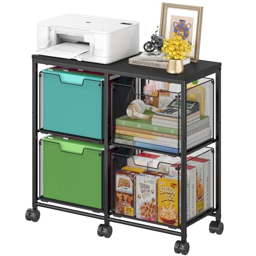 4-Drawer Mobile Filing Cabinet with Wheels