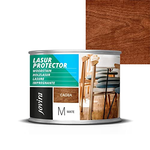 LASURE EFFET MAT À L'EAU protège, décore et embellit tout type de bois (375 ML, ACAJOU)