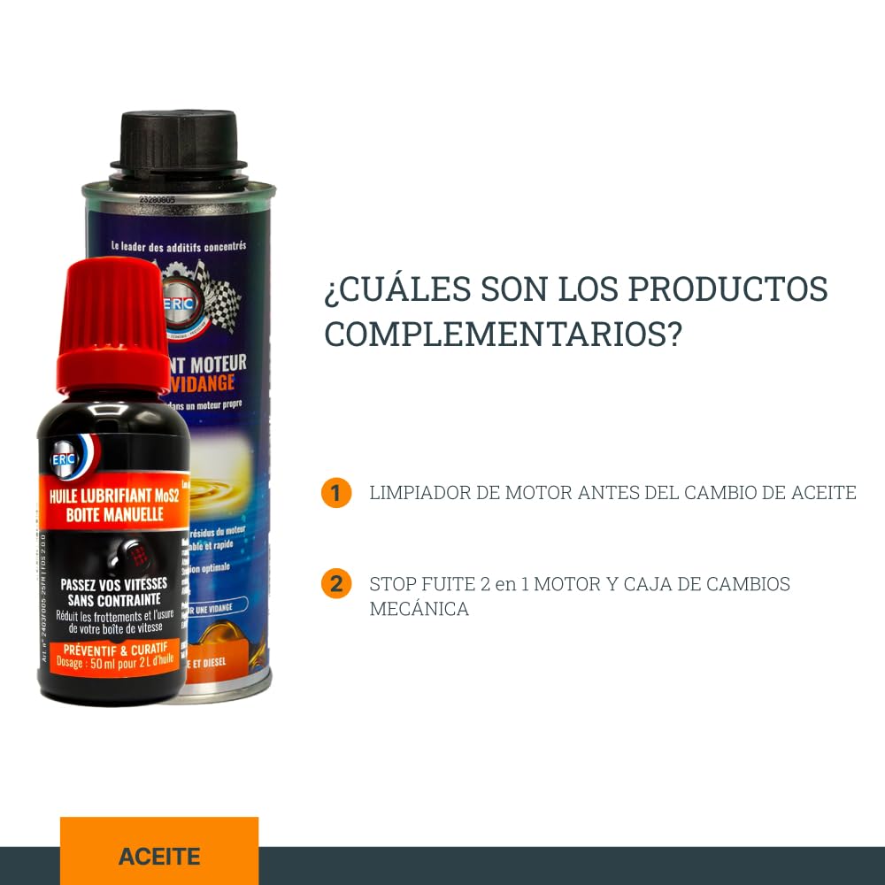 ERC | [Aceite Lubricante MoS2 para Caja de Cambios Manual] | Aditivo para Caja de Cambios Manual | Reduce la Fricción y el Desgaste de la Transmisión | Tratamiento Preventivo y Correctivo | 50 ml