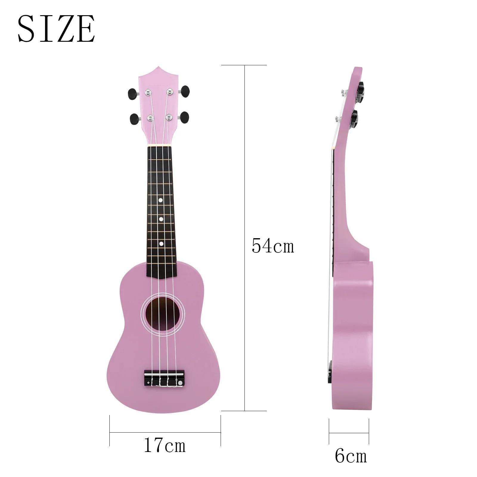21 Calowy Ukulele 4 Strunowy Hawajski Mini Instrument Do Gitary Dla Początkujących Ukulele Dla Dorosłych(Pink)