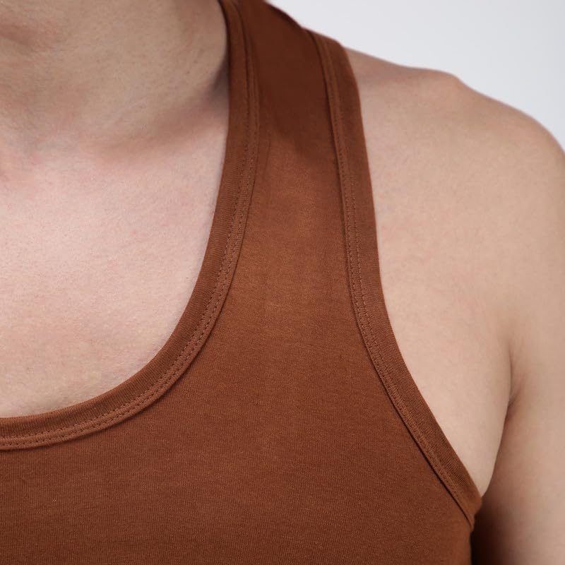 Image of Amul Comfy Men's Cotton Vest | Round Neck Sleeveless | Seamless Body for Superior Comfort | Ultra-Soft Hand Feel | 100% Pure Cotton Innerwear | Color May Vary