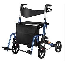 R3 Lightweight 2-in-1 Walker Wheelchair Combo, with Footrests, Foldable, Height Adjustable, Wheelchair Function, Supports up to 100kg.