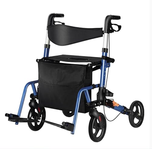 ByteTecpeak R3 Lightweight 2-in-1 Walker Wheelchair Combo, with Footrests, Foldable, Height Adjustable, Wheelchair Function, Supports up to 100kg.