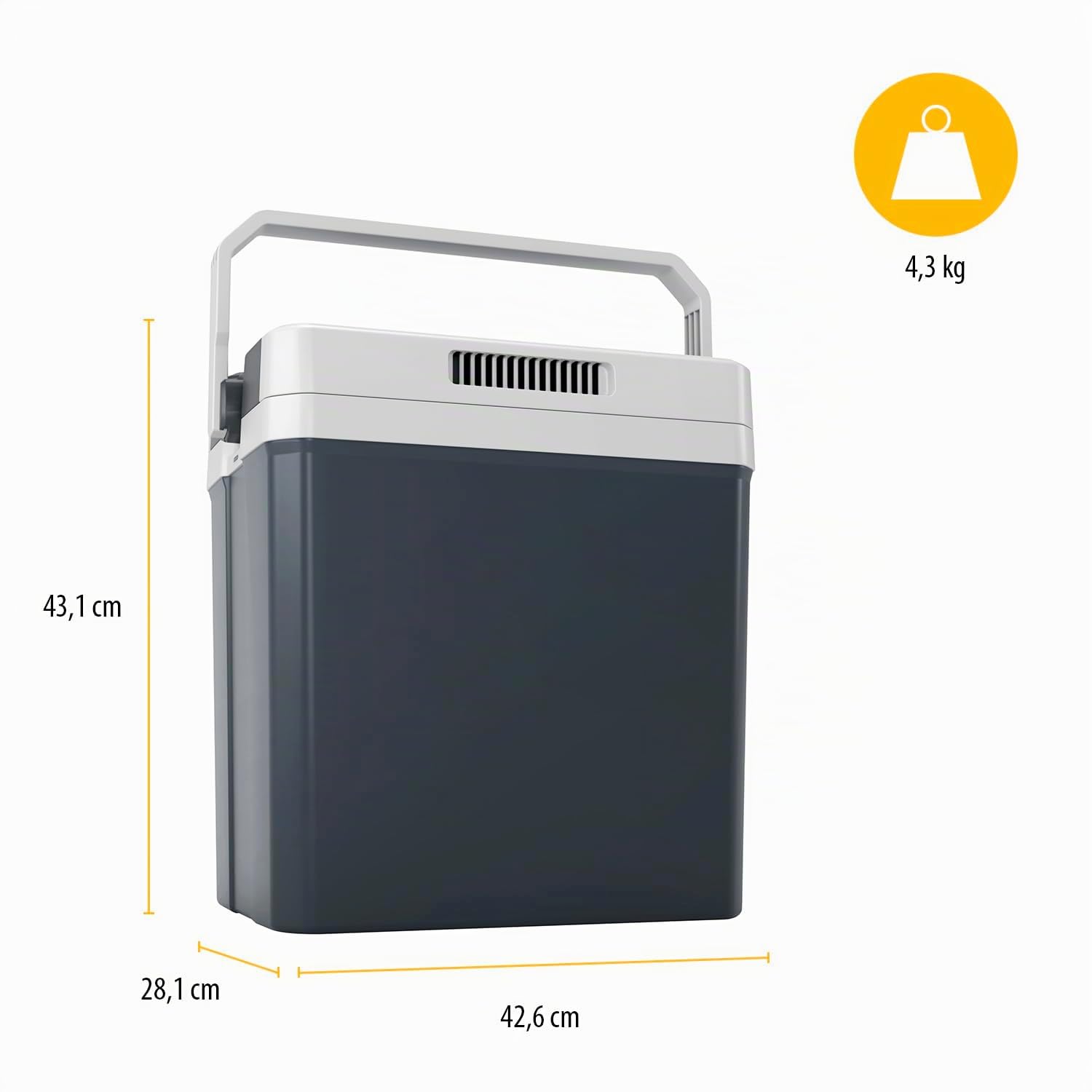 Tristar glacière thermoélectrique - 24 L - Idéale pour Le Camping et Les Longs trajets - Prises 12 et 230 V - 2 Modes - Rafraîchit & réchauffe - KB-7524