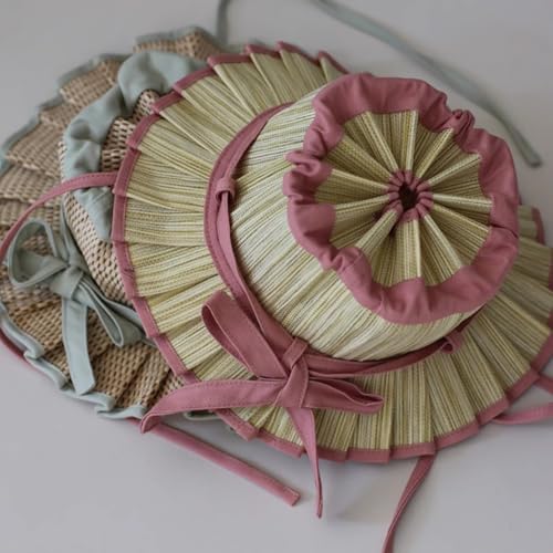 Foldable Straw Sun Hat for Kids - Wide Brim Beach Hat with Adjustable Chin Strap, Lightweight Summer Sun Hat for Boys & Girls3