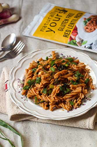 Image of Naturally Yours Red Lentil Pasta | 200g Pack | Gluten-Free, No Maida, No Onion No Garlic, 100% Jain Friendly, Vegan, Preservative-Free | High Plant Protein & Fiber | Healthy Pasta | Pack of 2