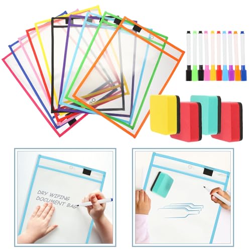 Archivos secos reutilizables transparentes de PVC TIDTALEO, fundas plásticas para escribir 7