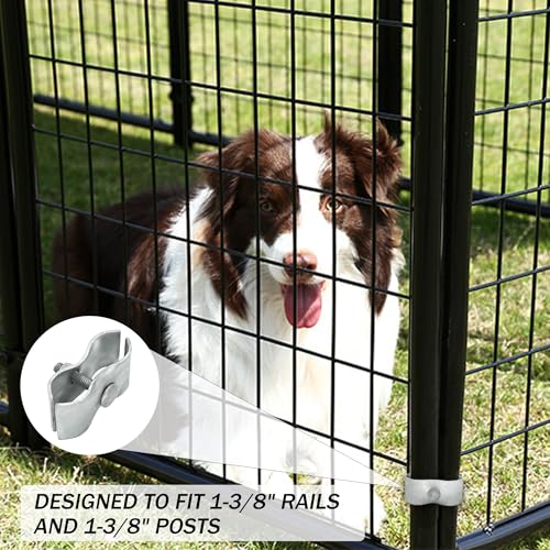 Image of 12 Set Chain Link Fence Parts 1-3 /8 inch Dog Kennel Panel Clamps Galvanized Chain Link Fence Clamps for Pipe Panel Frames Effortless to Install Resistant to Rust and Corrosion
