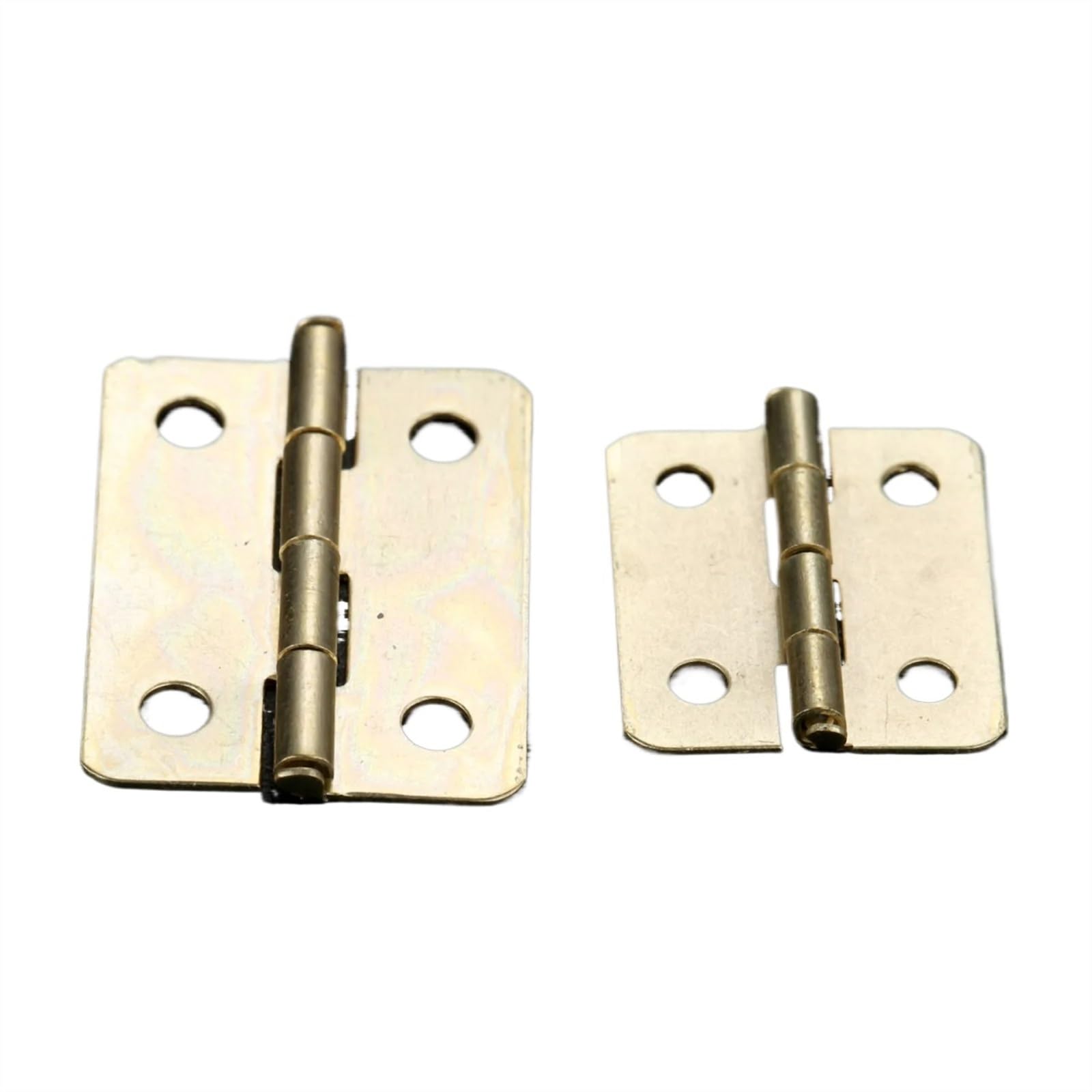 Charnières dorées pour meuble et boîte à bijoux avec vis de fixation, lot de 60