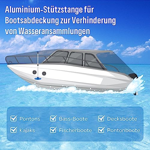 Botafdekkingshouder, verstelbaar, draagbaar, 3-4 secties, voor bootafdekking, telescopische afdekking voor boot, aluminium + ABS - Afbeelding 3