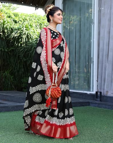 Image of Yashika Women's Dola jacquard Saree| Lightweight Digital Graphic Printed Saree for Women with Unstitched Blouse Piece
