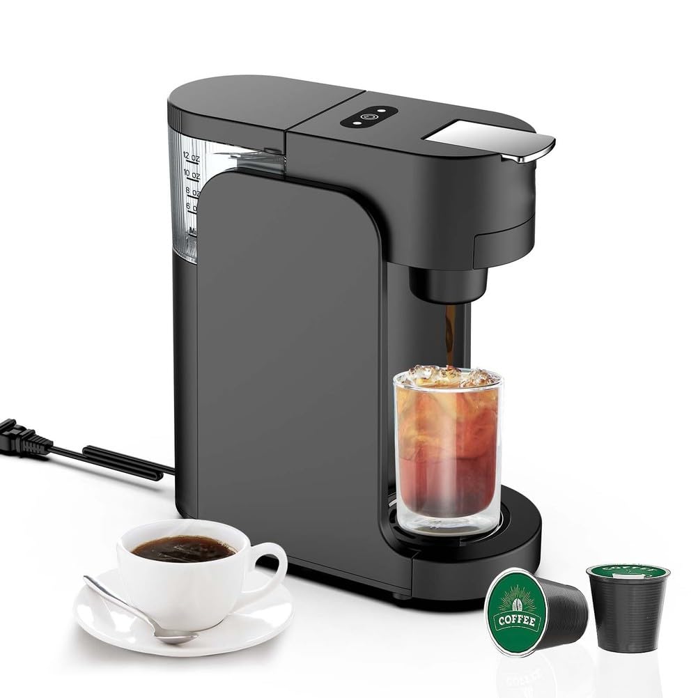 Ekspres do kawy z pojedynczą porcją do kapsułek i kawy mielonej, mini zaparzacz do natychmiastowego podgrzewania z kubkami 170-350 g, ekspres do kawy 2 w 1 do użytku domowego
