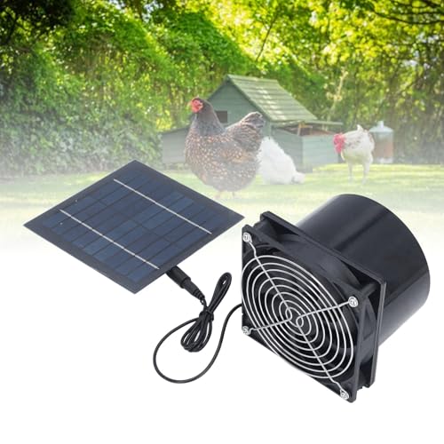 Ventilador de extracción para baño con energía solar, ventilador profesional eficiente para ático, caseta para perros, cobertizo y gallinero, 5 W miniatura 1