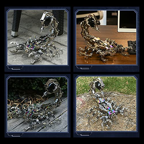 Zestaw 1636 elementów samodzielnego złożenia mechanicznego skorpiona, metalowy model zgniatania, wersja pudełkiem dźwiękowym (bezprzewodowe połączenie Bluetooth)