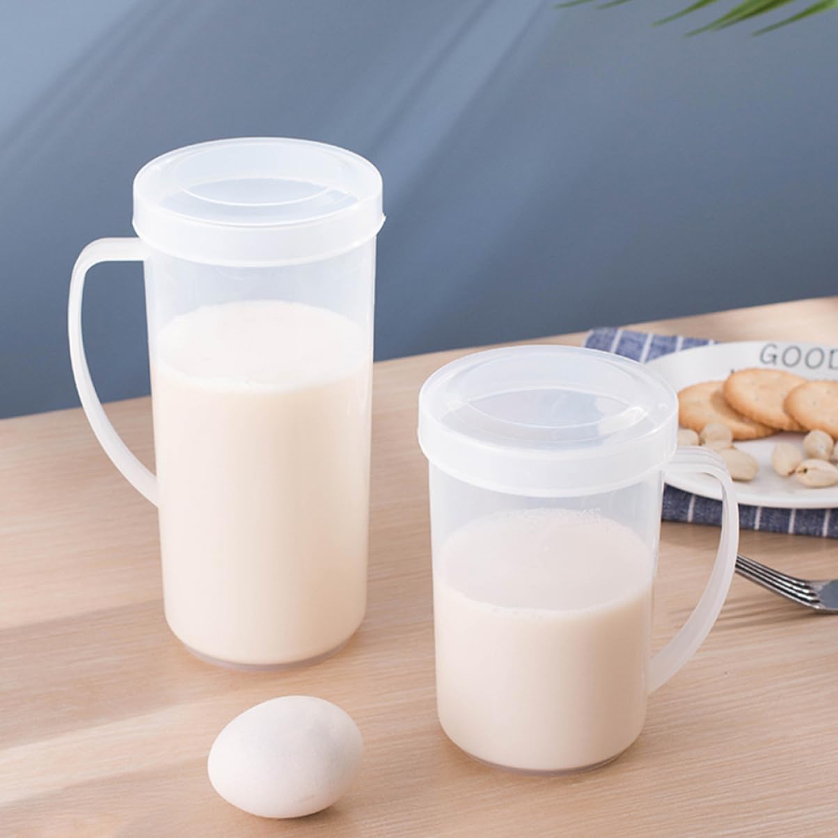 ABOOFAN 6 Pz tazza tazze graduate brocca di miscelazione in plastica contenitori caffettiera brocca di caffè brocca con bilancia maneggiare contenitore Forno a microonde Riutilizzabile