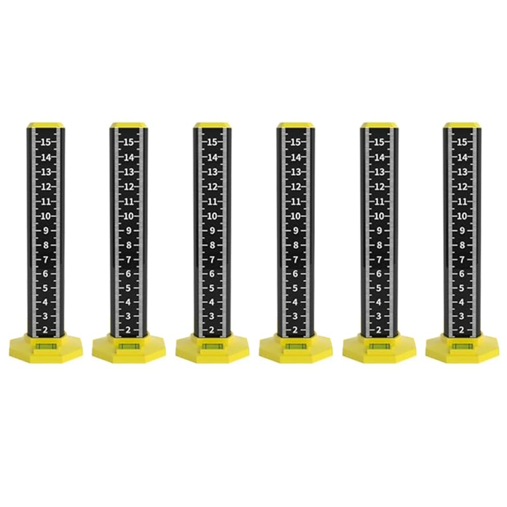 Righello di altezza da 6 pezzi per piastrelle a soffitto e pavimento, strumenti per l'installazione di soffitti sospesi, piastra di destinazione con base magnetica