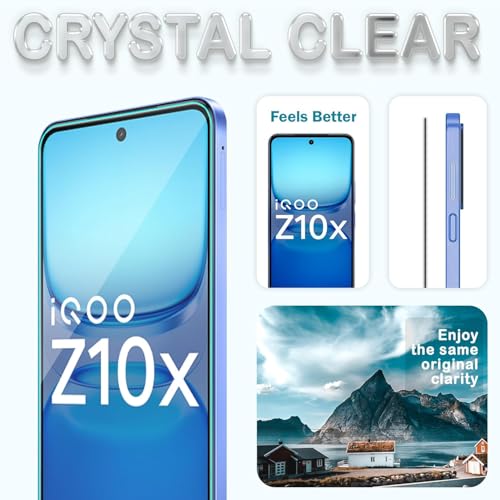 Image of For iQOO Z10X 5G Tempered glass Screen Protector with Full Edge Protection and Easy Self-Installation Kit