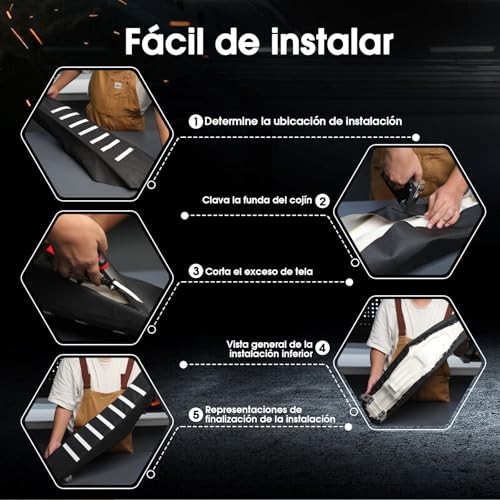 Funda de asiento universal con rayas blancas para dirt bike de campo 5