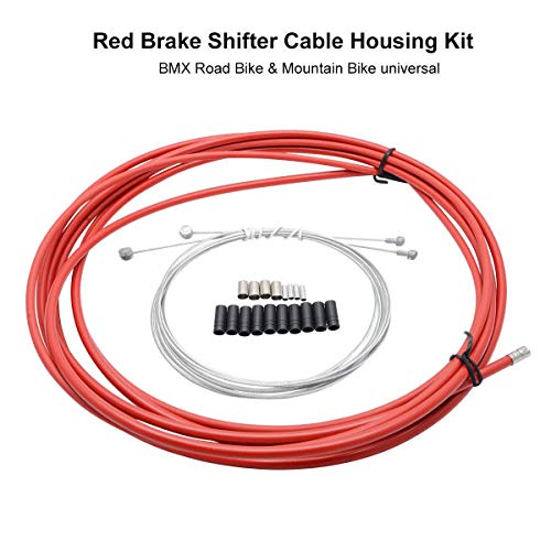 SUNWAN - Juego de cables de freno para bicicleta de montaña, color rojo