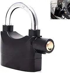 Cadeado com Alarme Sirene 110db Moto Anti furto Som Alto Segurança Casa