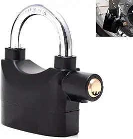 Cadeado com Alarme Sirene 110db Moto Anti furto Som Alto Segurança Casa