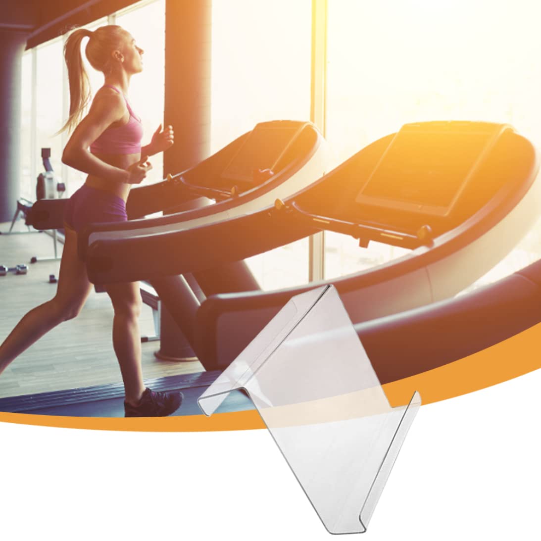 Julihai Loopband-tablethouder, Acrylboekstandaard voor Fitnessapparatuur met Eenvoudige Installatie, Past op de Meeste Loopbanden, Hometrainers, Trapmachines, Houdt Tablettelefoonboek Vast (BLACK