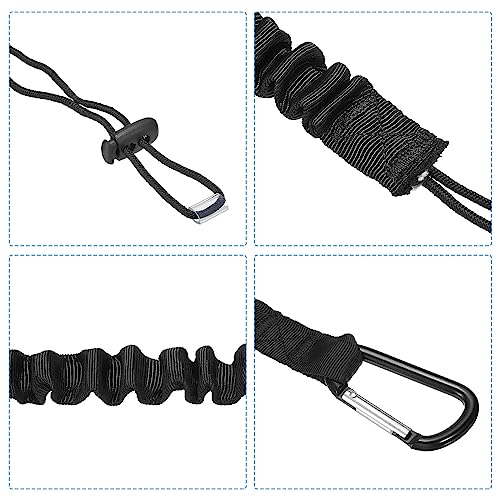 Image of PATIKIL Tool Lanyard with D Hook, 3 Pack 24 inch Safety Tool Leash 1 inch Width for Fall Protection, Black