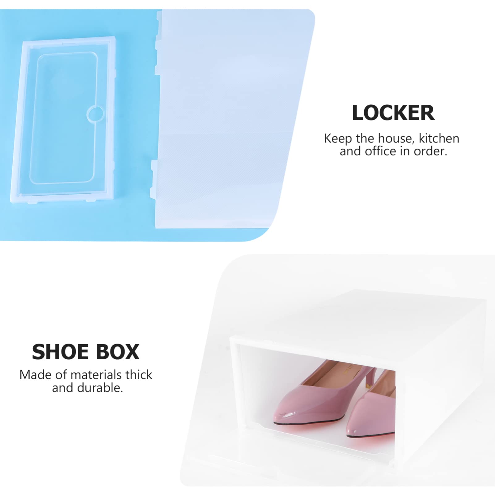 Alipis Boîte à Chaussures 6 Pièces Grosse Taille en Pp Blanc, Empilable