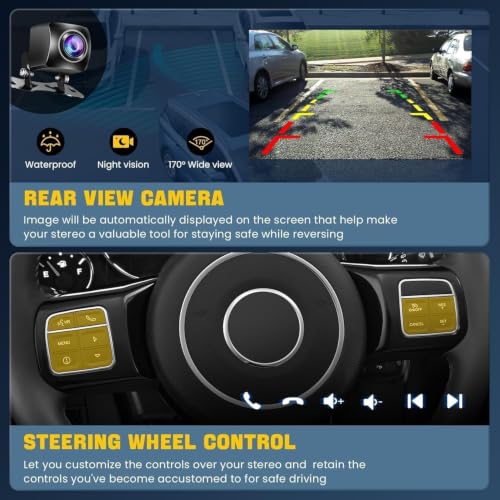 Image of (8Core + 64GB) 10.1 Inch QLED Touch Screen Car Radio for Jeep Wrangler 2015 2016 2017 with Carplay and Android Auto,Android 13 Jeep Wrangler Stereo Support Bluetooth,WiFi,GPS,FM Radio,Backup Camera