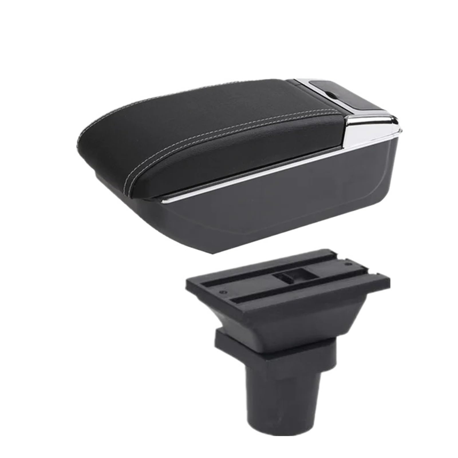 UMDJJU For Focus Mk1 Car Armrest Box Center Storage Interior Dedicated Retrofit Accessories Car Centre Console Armrest Box(B white line NO USB)