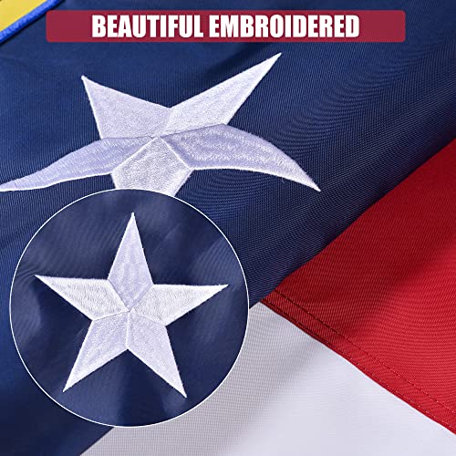 Vicdria North Carolina State Flag 5X8 Ft, Deluxe Embroidered Heavy Duty Nylon Durable Nc Outside Flags, Indoor/Outdoor, Sewn Stripes And Brass Grommets #TOP1