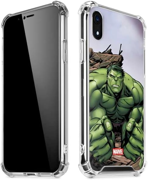 Skinit Clear Phone Case Compatible with iPhone XR - Officially Licensed Marvel Hulk Green Goliath Design