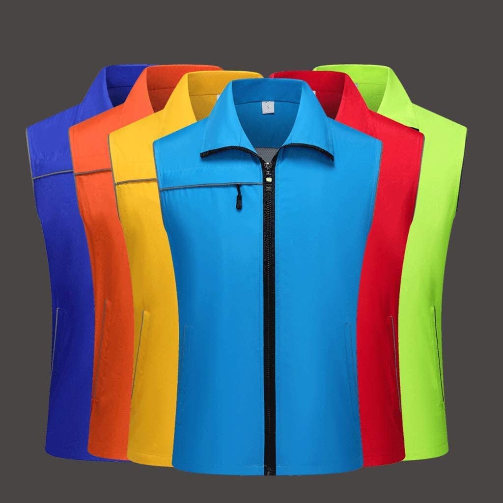 gilet riflettente, With Pockets And Zipper Activity Vest Reflective