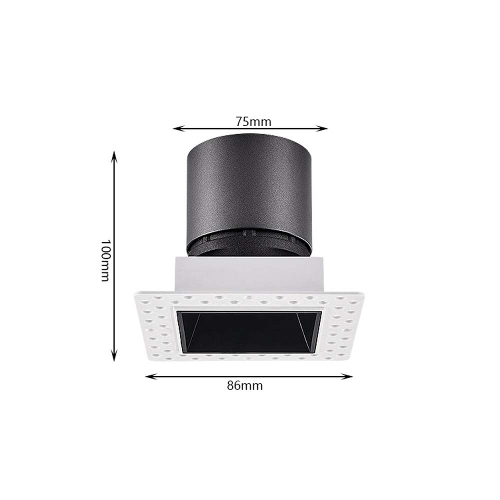 Foco Led Empotrable Cuadrado Duradero, sin Costuras, Rejilla de Techo Empotrada, Cri95, Luz de Techo de Aluminio de Alto Color, 6000 K, 12 W/3000K/8W