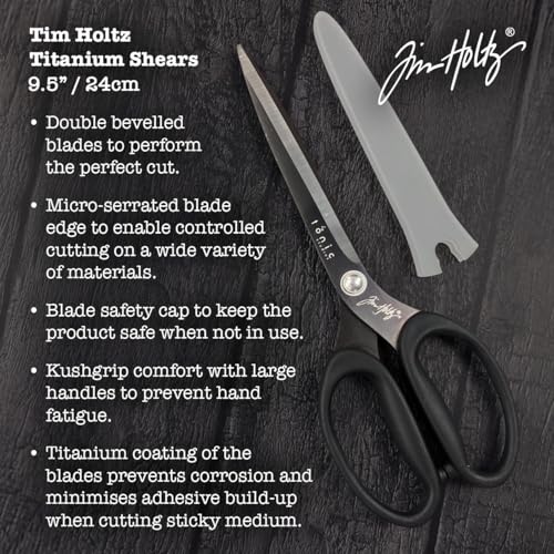 Ciseaux Tim Holtz : lames micro-dentelées antiadhésives pour couper sans coller - 5