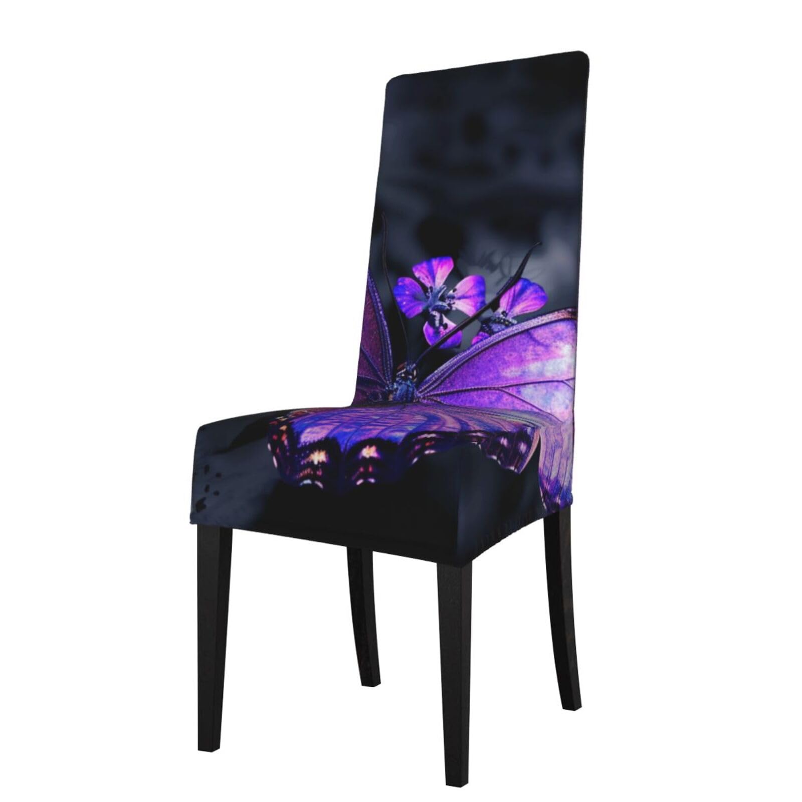 WPKJU Butterfly Print Dining Chair Covers Removable Chair Seat Covers Decorative for Kitchen & Bar Stools