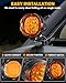 Auxbeam 4 Inch Round Offroad Light, 90W LED Amber White Spot Strobe Light Pods with 6 Modes & Amber Cover, Dual Color Flashing Driving Fog Lights Bar Plug & Play for Truck, Pickup, SUV, ATV, UTV, 4x4