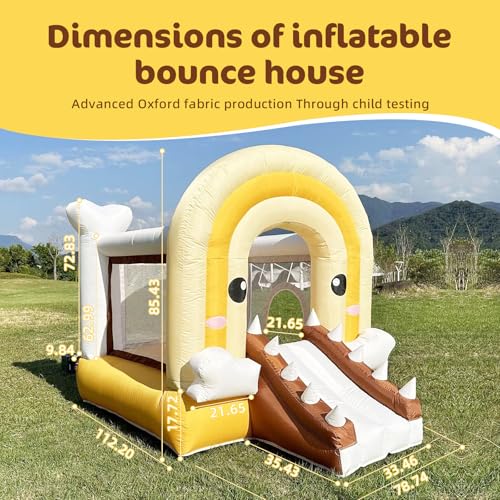 Inflatable Crocodile Bounce House with Slide – Portable Jumping Fun for Kids Ages 3-8, Includes 370W Blower for Indoor & Outdoor Play (9.35 * 6.56 * 7.12ft) - Image 3